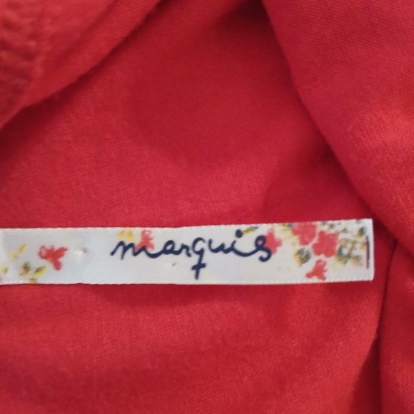 Marquis Junior's Mixed Media Chambray Knit Dress With Floral Applique Size M - Picture 7 of 11